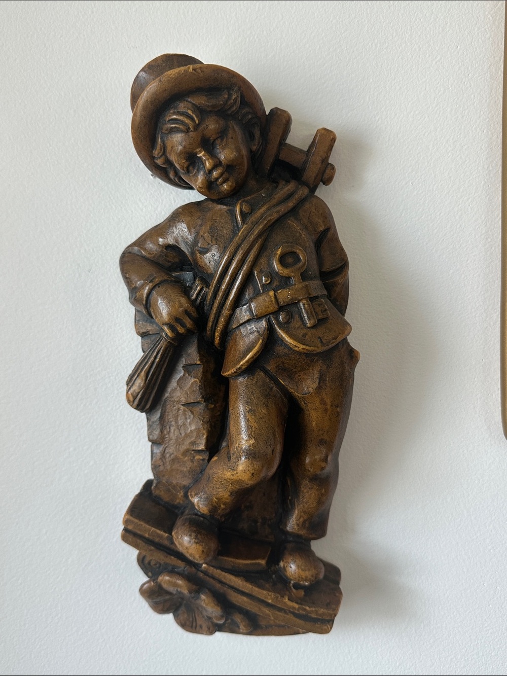 Vintage Wax Boy Figurine